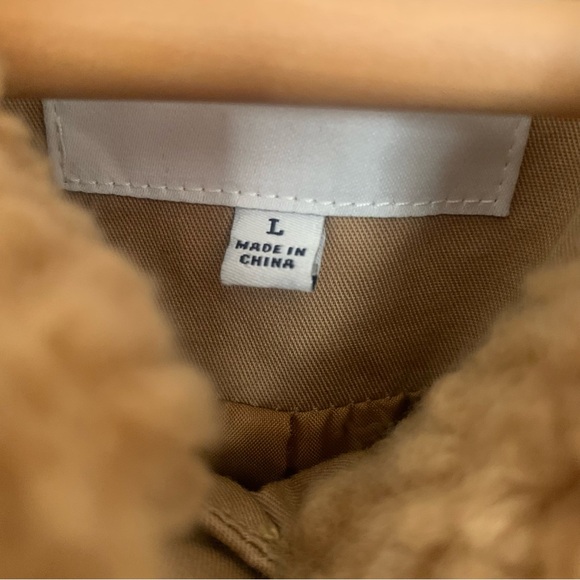 Madewell Sherpa Portland Jacket Women's Large Distant Sand Melange Crop Outdoor - Picture 8 of 9